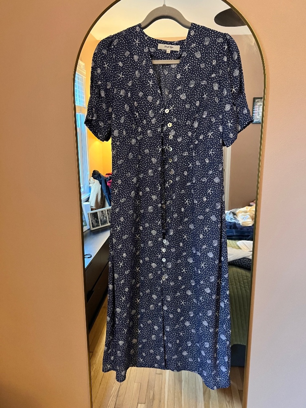 Simple retro Seashell print dress